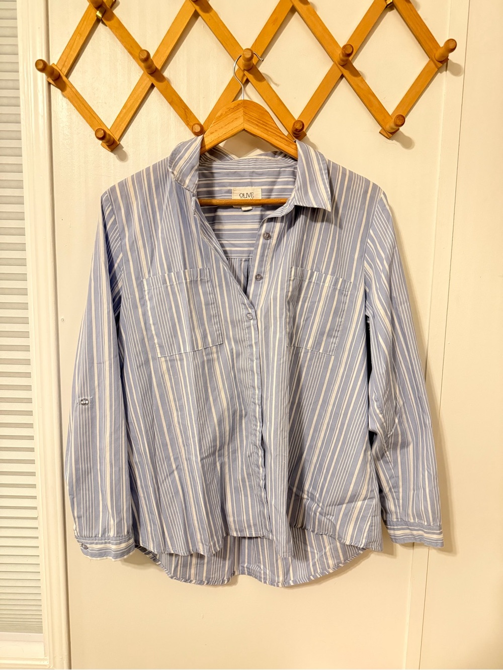 Olive & Oak Light Blue and White Striped Shirt